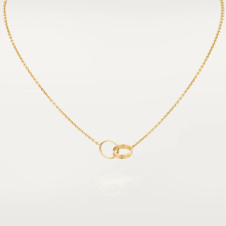 ??Loco?¡¥LOVE NECKLACE DOUBLE RING GOLD
