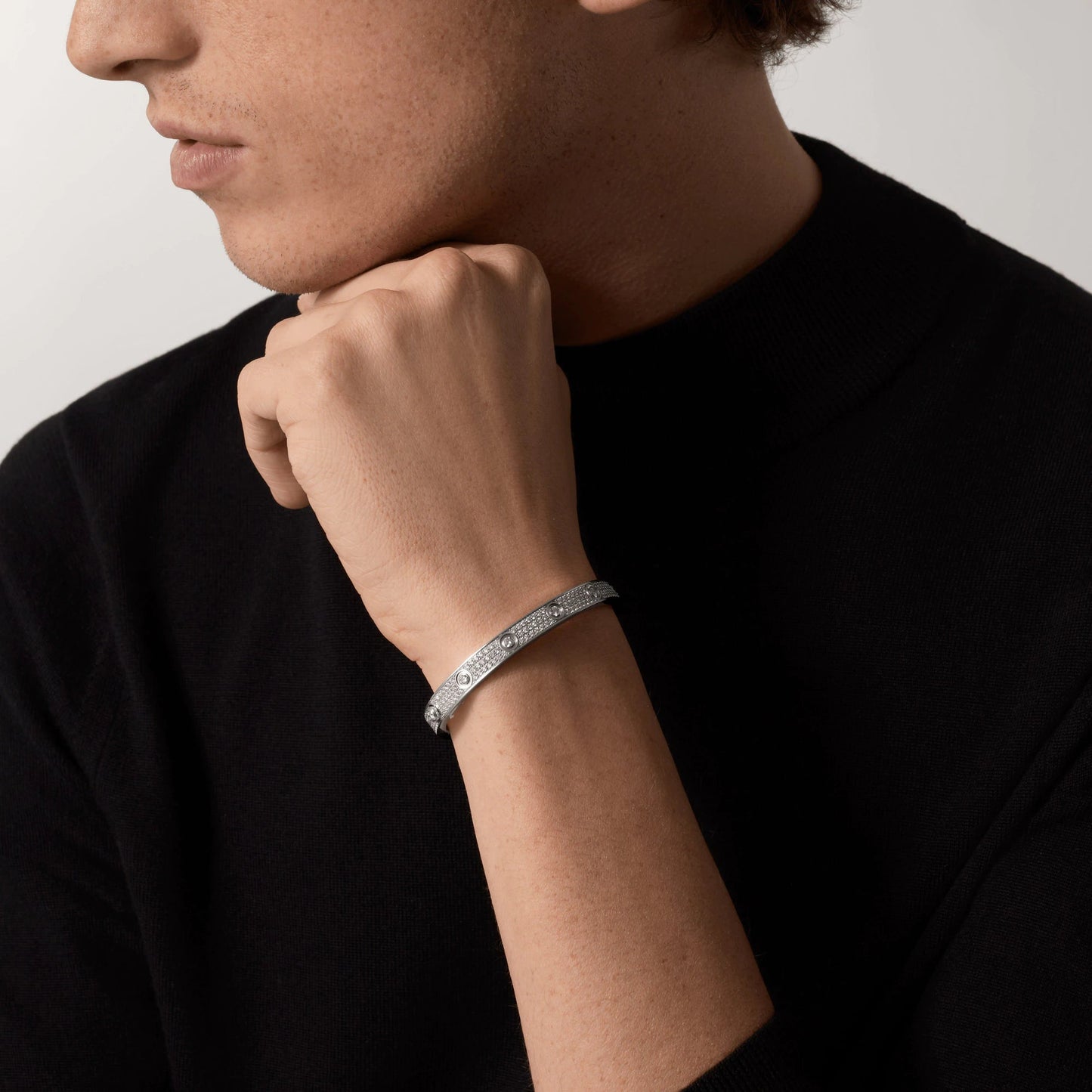[moco jewelrys]LOVE BRACELET 6.1MM DIAMOND-PAVED 10 BIG DIAMONDS