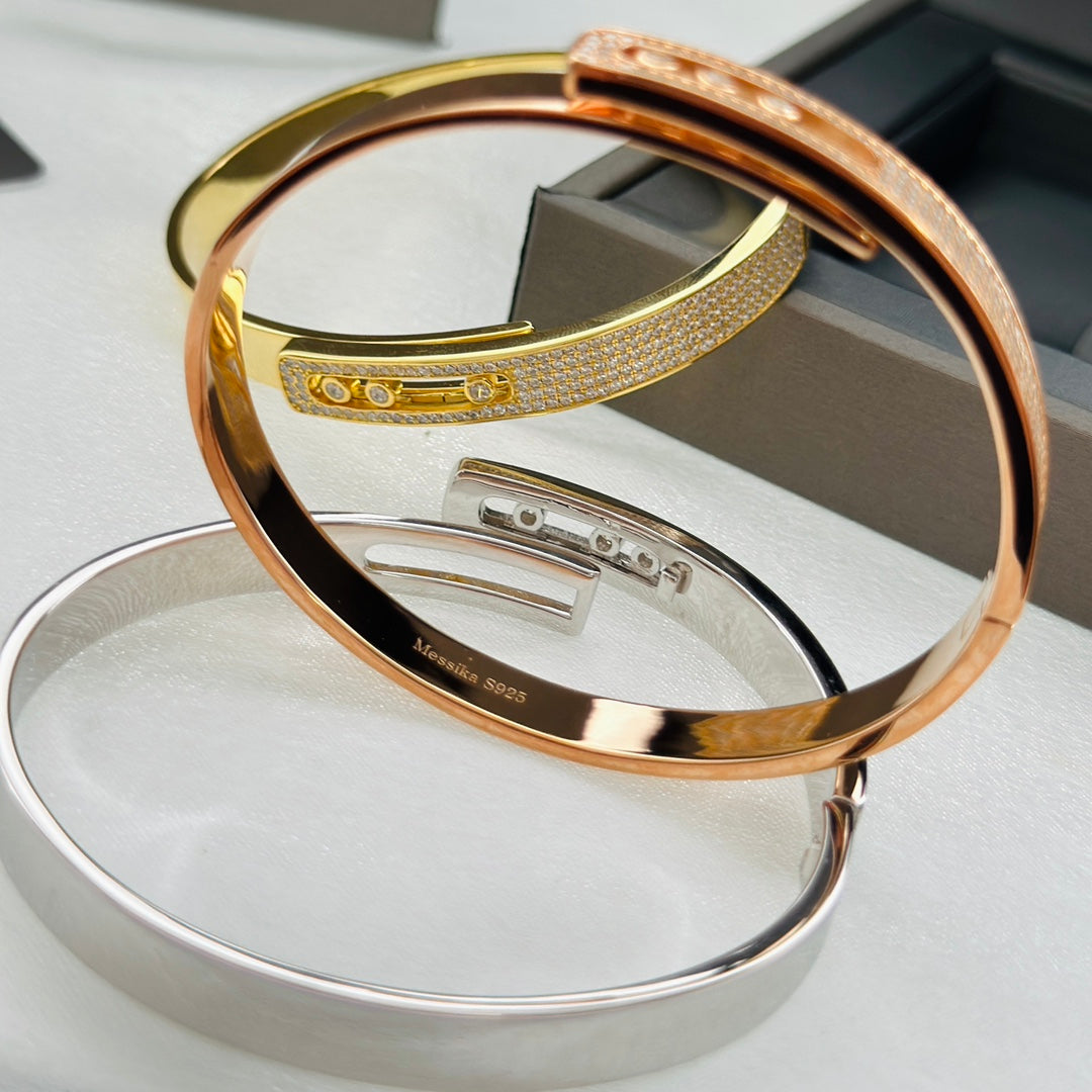 [moco jewelrys]Move Noa Rose Gold Pavé Diamond Bangle Bracelet
