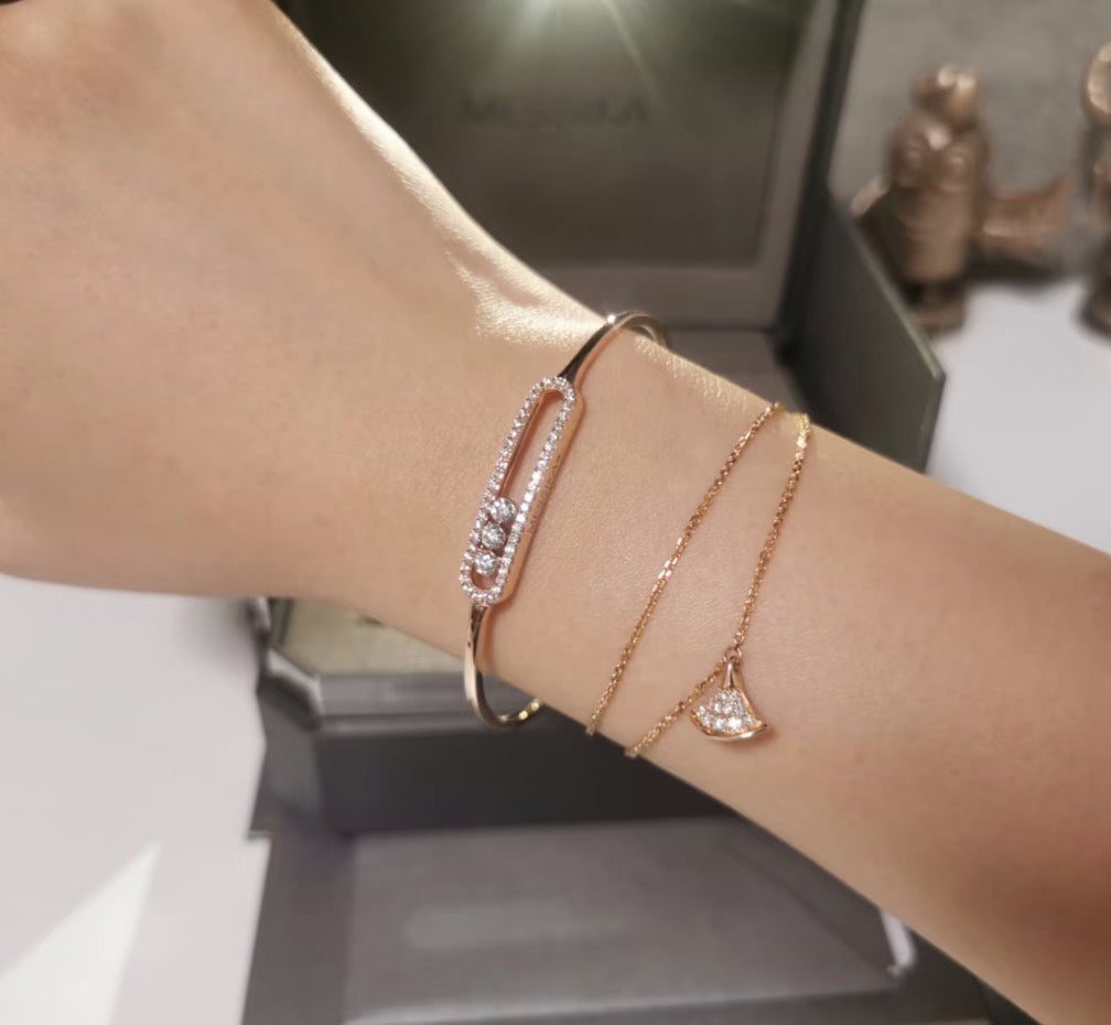 [moco jewelrys]Move Pavé Diamond Bangle Bracelet M