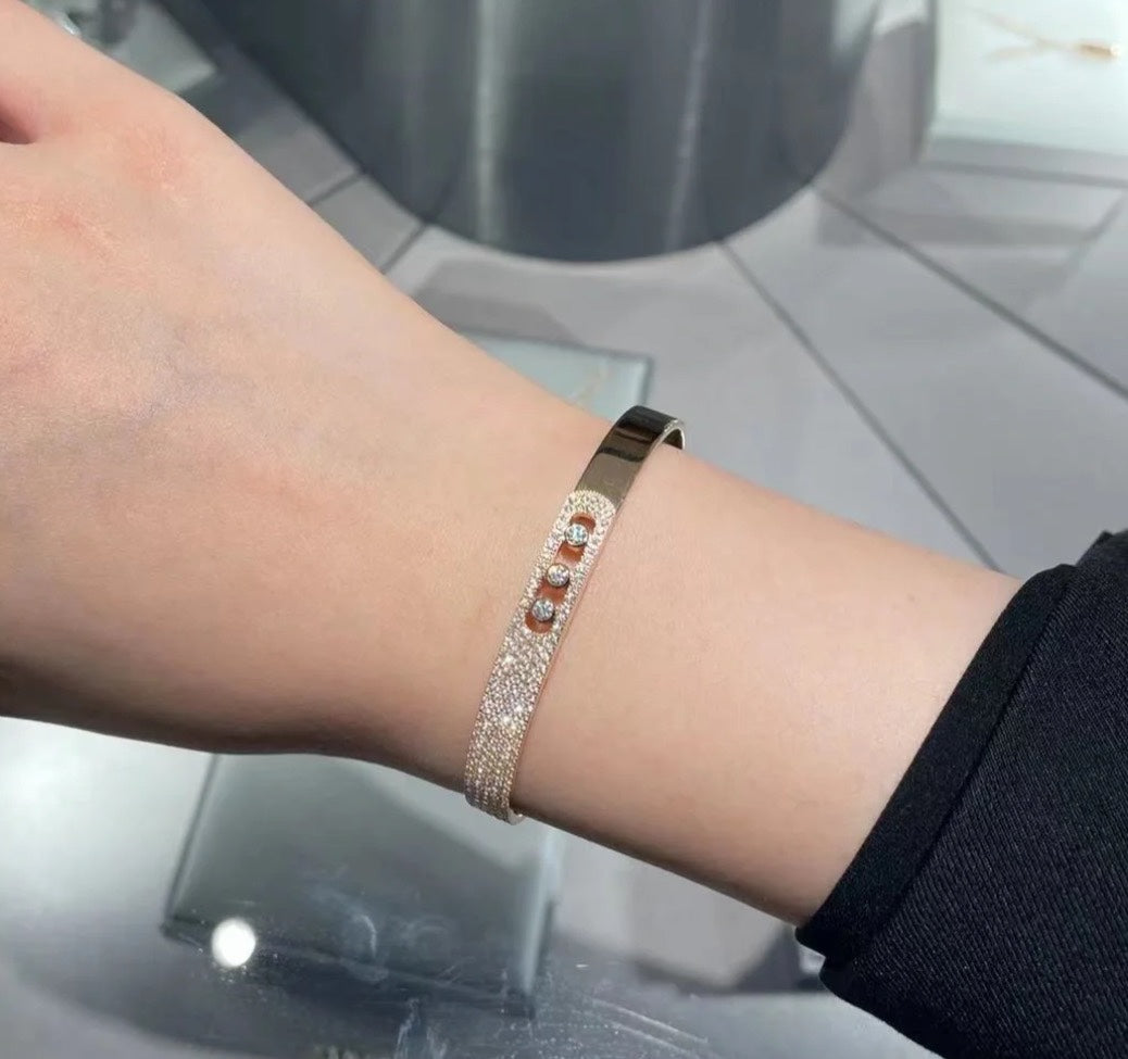 [moco jewelrys]Move Noa Rose Gold Pavé Diamond Bangle Bracelet