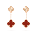 ??Loco?¡¥CLOVER 2 MOTIF  LASER CARNELIAN EARRINGS