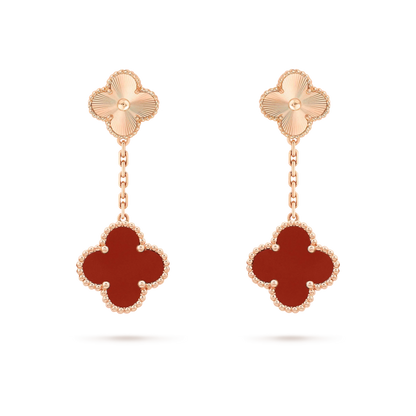 [moco jewellerys]クローバー 2モチーフ レーザーカーネリアン イヤリング