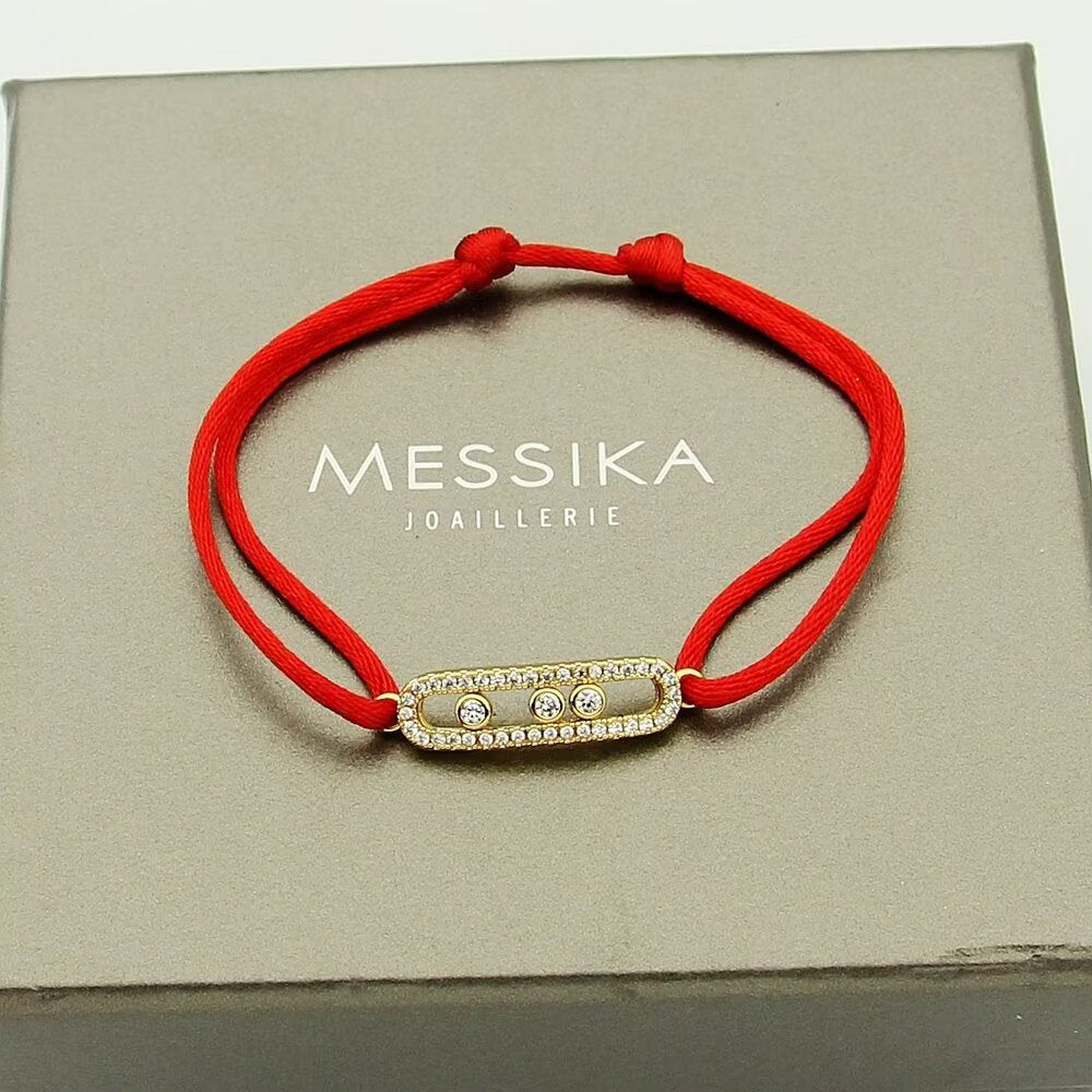 [moco jewelrys]Messika Care(s) pink cord pavé bracelet