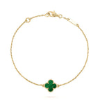 ??Loco?¡¥CLOVER BRACELET MALACHITE 1 MOTIF