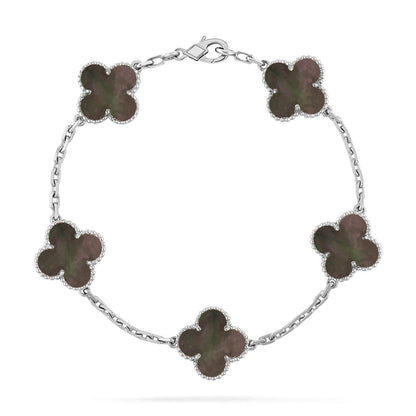[Moco jewelrys] CLOVER 5 MOTIF GRAY MOP BRACELET COLLECTION