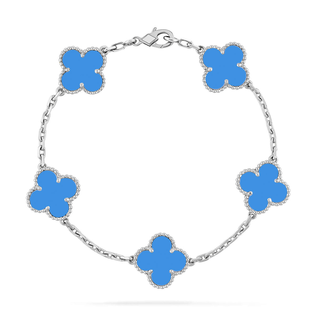 [Loco]New CLOVER 5 MOTIF BLUE AGATE BRACELET COLLECTION