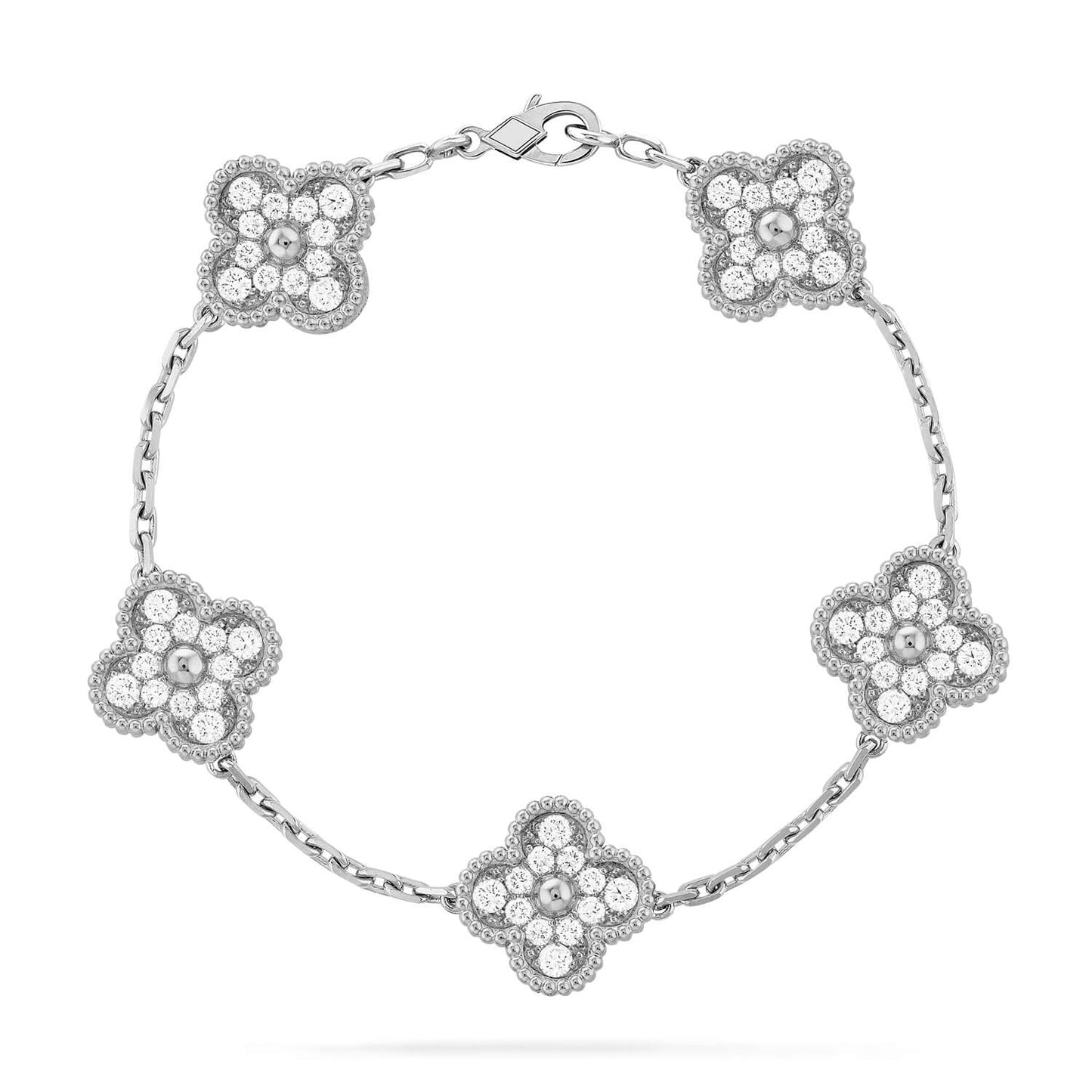 [Moco jewelrys] CLOVER 5 MOTIF FULL DIAMOND BRACELET COLLECTION