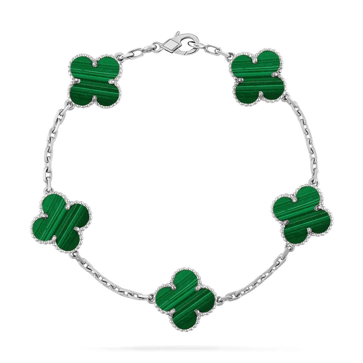 [Moco jewelrys] CLOVER 5 MOTIF MALACHITE BRACELET COLLECTION