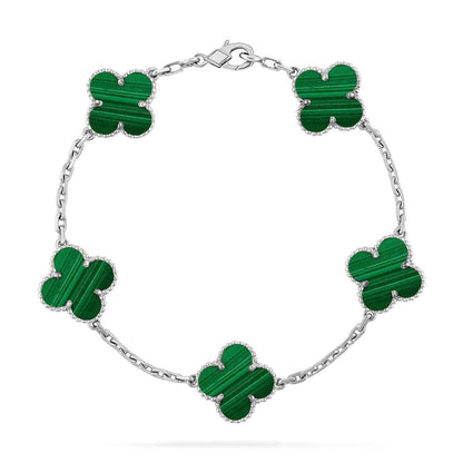 [Moco jewelrys] CLOVER 5 MOTIF MALACHITE BRACELET COLLECTION