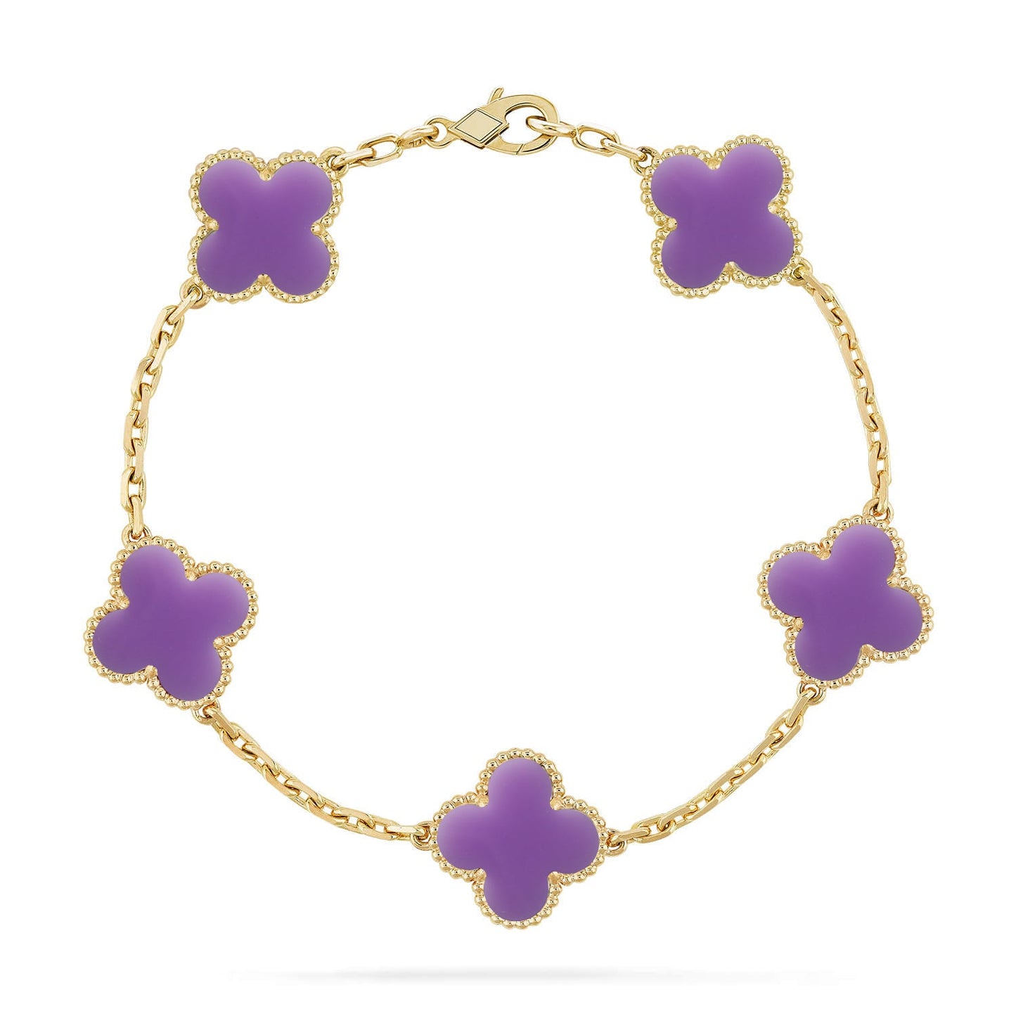 [Moco jewelrys]CLOVER 5 MOTIF LIGHT PURPLE BRACELET COLLECTION