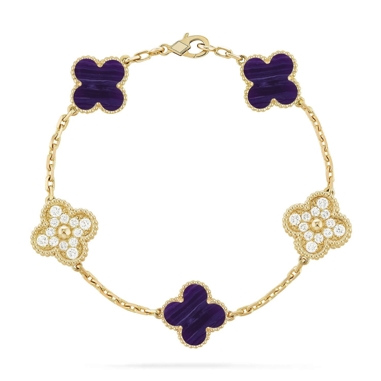[Loco]New CLOVER 5 MOTIF PURPLE STRIPES BRACELET COLLECTION