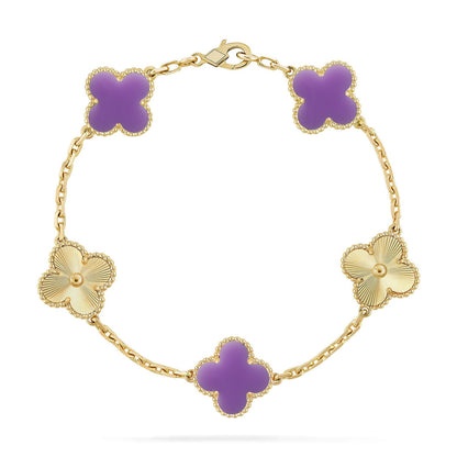 [Moco jewelrys]CLOVER 5 MOTIF LIGHT PURPLE BRACELET COLLECTION