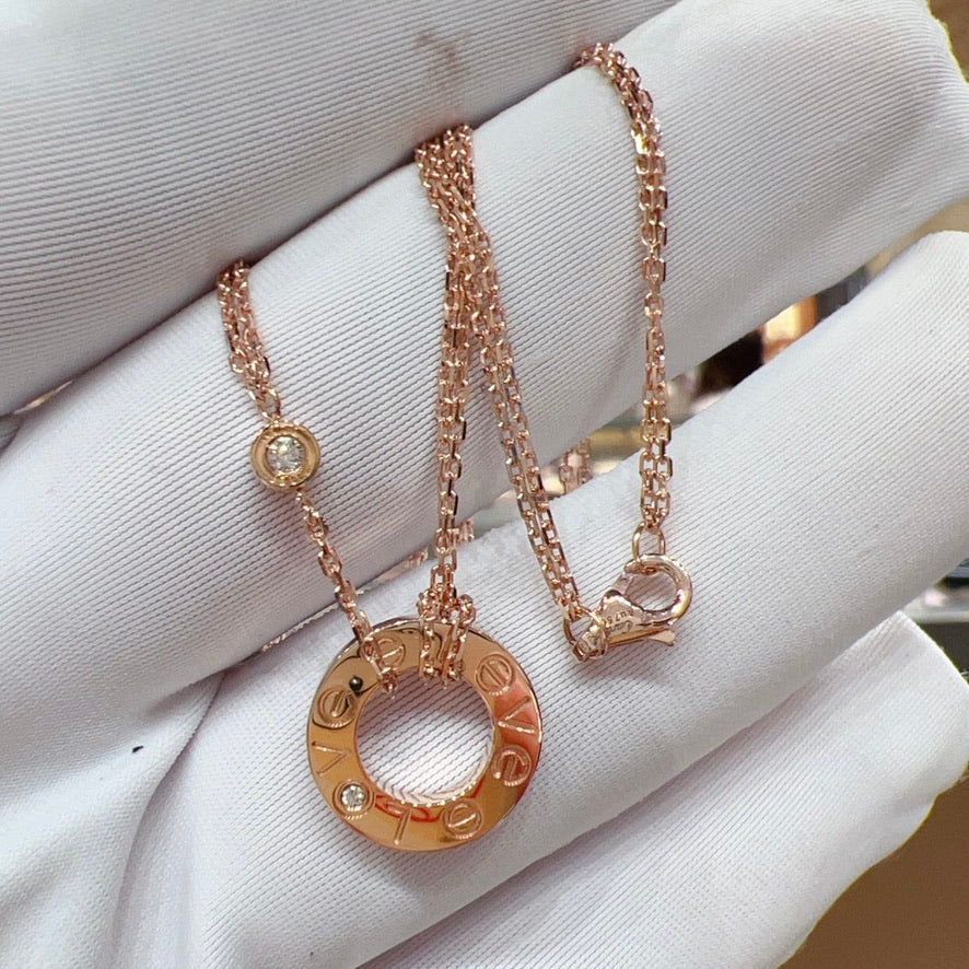 [moco jewelrys]LOVE NECKLACE 16MM 2 DIAMONDS