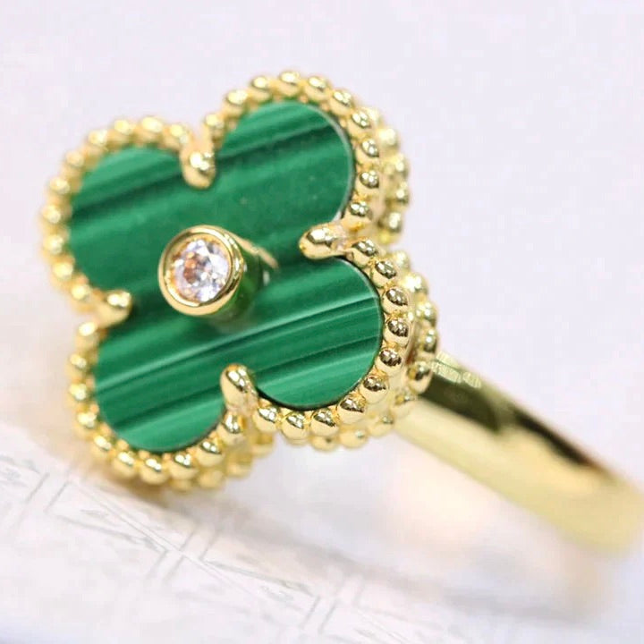 [moco jewelrys]KLEE-MALACHITRING GOLD DIAMANT