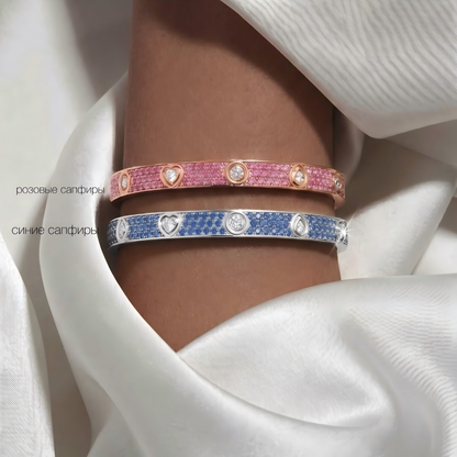 [moco jewelrys JURI]2026 PAVE GEMSTONE LOVE BRACELET 6.1MM 10 DIAMONDS