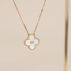 ??Loco?¡¥CLOVER 15MM DIAMOND WHITE FRITILLARIA NECKLACE