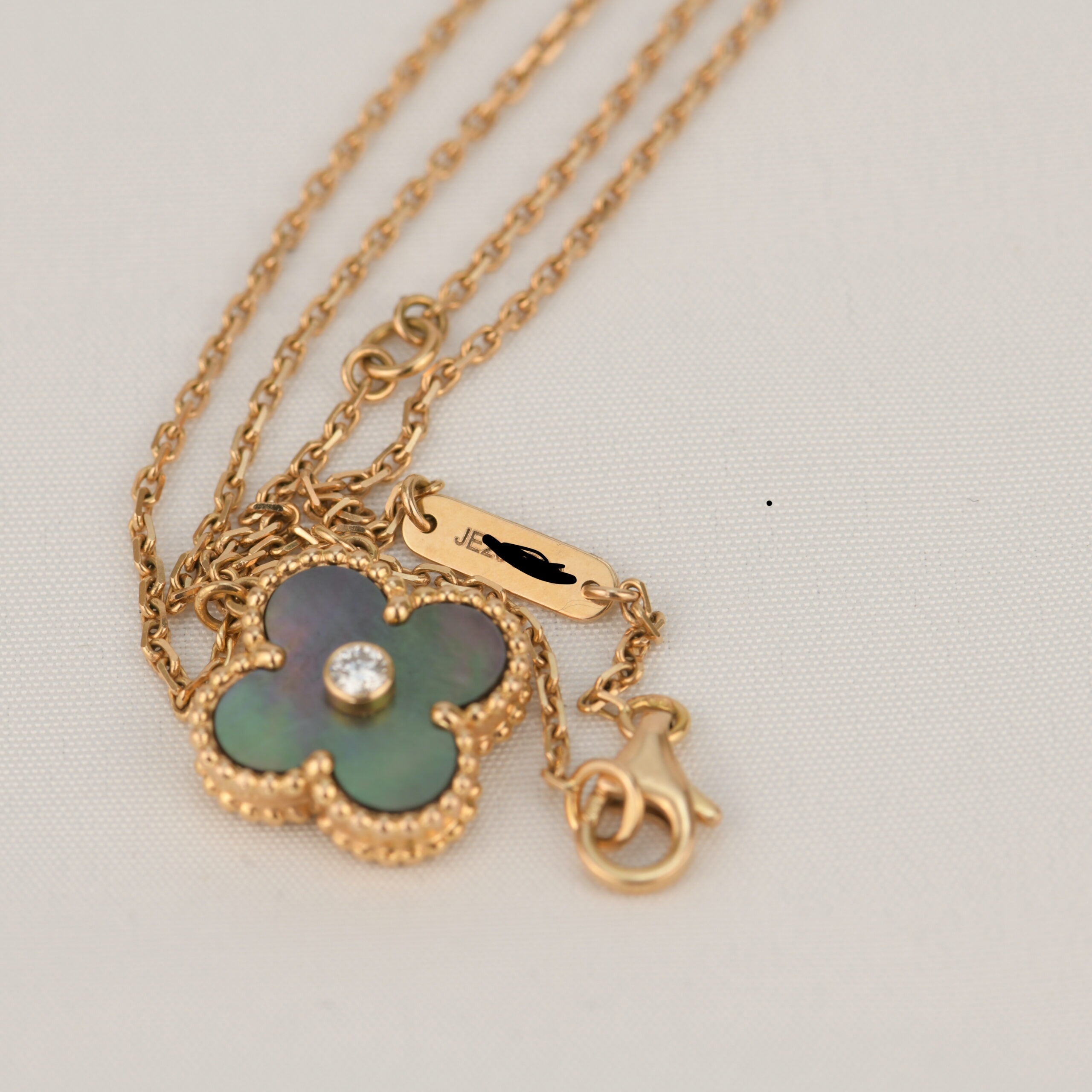 ??Loco?¡¥CLOVER 15MM DIAMOND AND MOTHER-OF-GREY NECKLACE