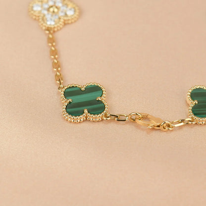 [Moco jewelrys] CLOVER 5 MOTIF MALACHITE BRACELET COLLECTION