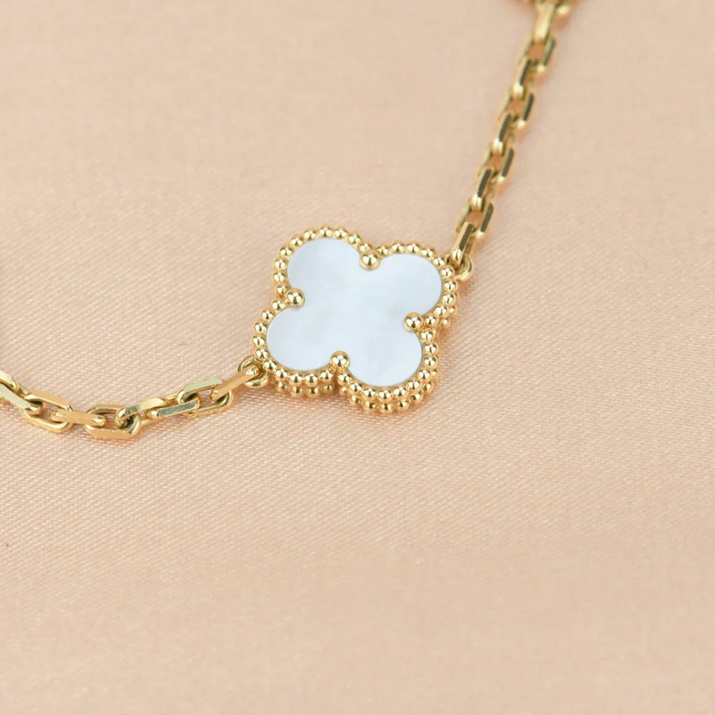 [Loco]New CLOVER WHITE PEARL MOP 5 MOTIF BRACELET COLLECTION