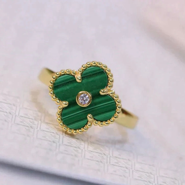 [moco jewelrys]KLEE-MALACHITRING GOLD DIAMANT
