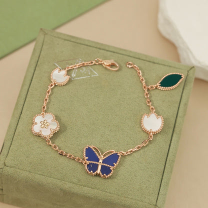 [moco jewelrys JURI]LUCKY SPRING BUTTERFLY 5 MOTIF BRACELET