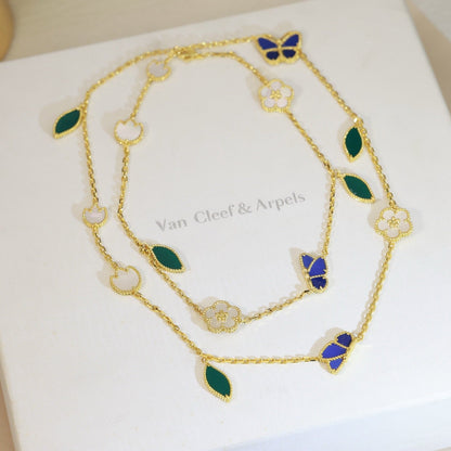 [moco jewelrys JURI]LUCKY SPRING BUTTERFLY 15 FLOWER NECKLACE