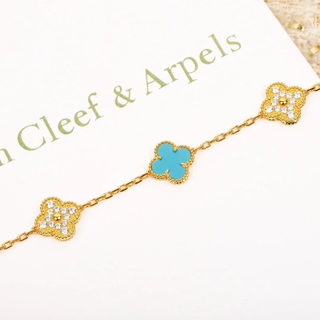 [Loco]New  CLOVER 5 MOTIF TURQUOISE BRACELET COLLECTION