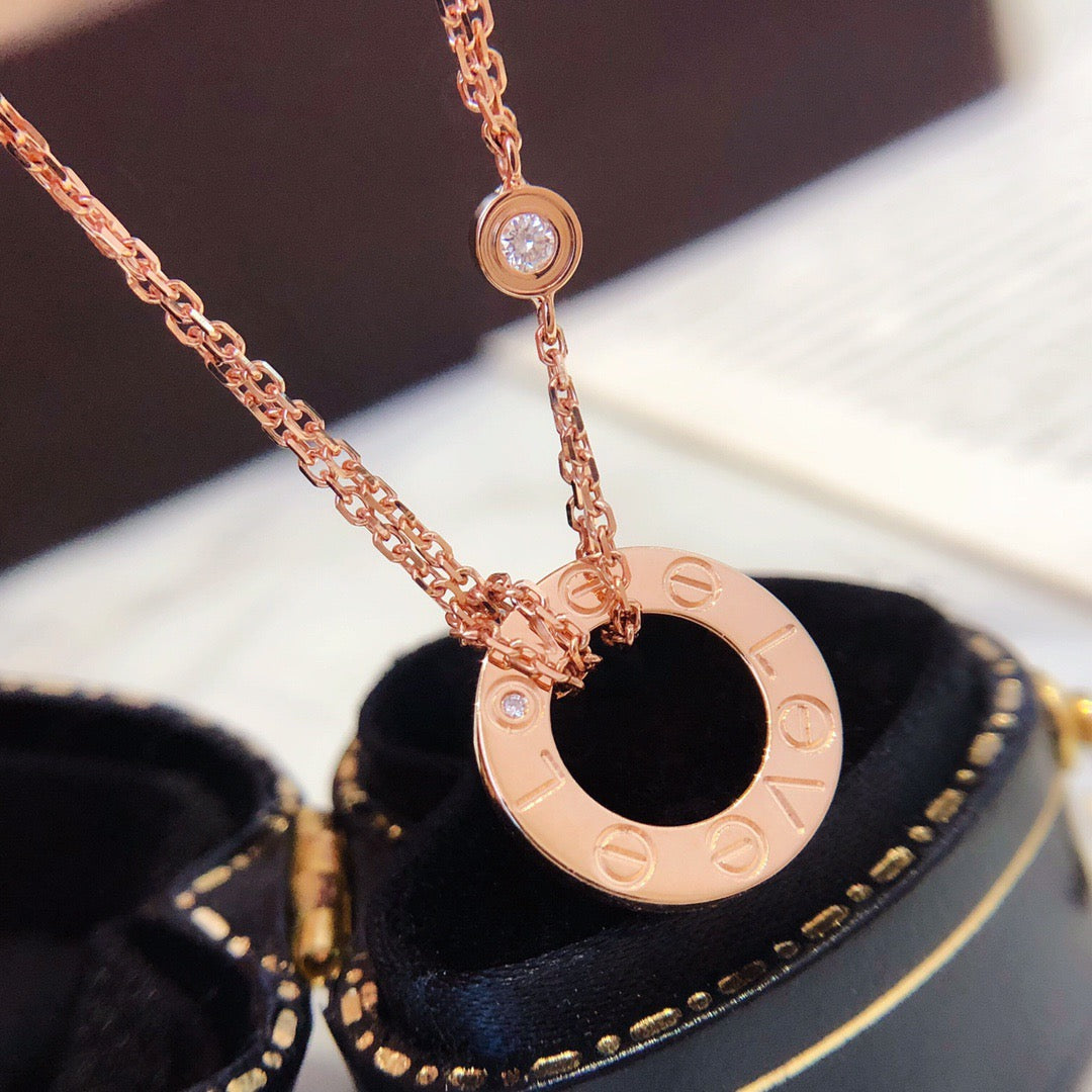 ??Loco?¡¥LOVE NECKLACE 16MM 2 DIAMONDS