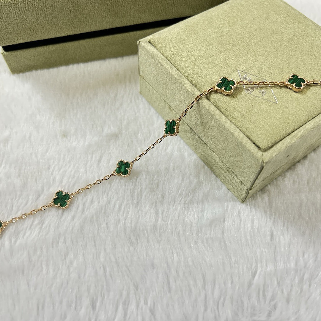 [??Loco?¡¥]CLOVER 6 MOTIF MALACHITE BRACELET