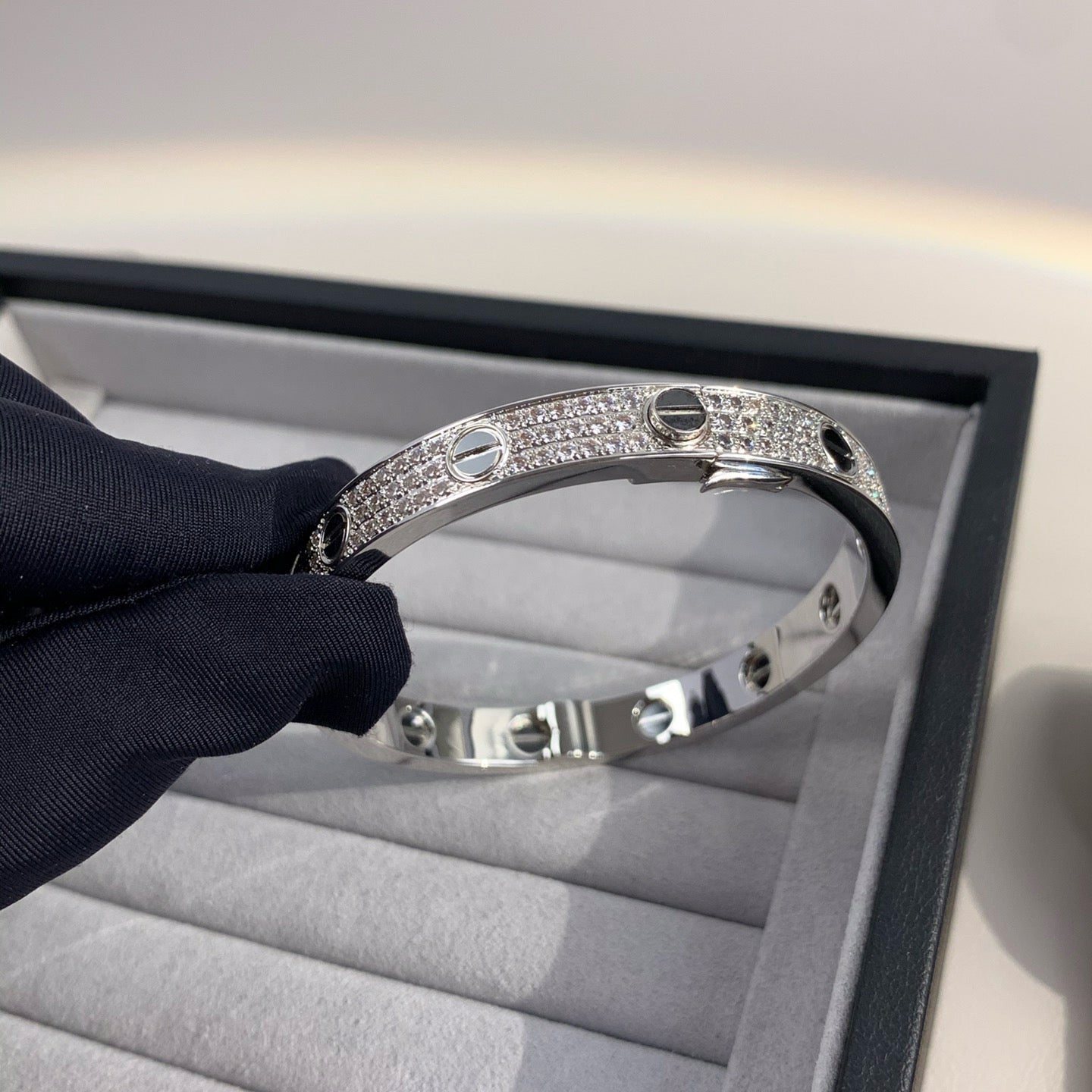 [moco jewelrys] LOVE ARMBAND 6,1 MM DIAMANT-PAVED KERAMIK 