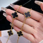 ??Loco?¡¥CLOVER 10 MOTIFS ONYX NECKLACE