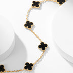 ??Loco?¡¥CLOVER 10 MOTIFS ONYX NECKLACE