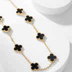 ??Loco?¡¥CLOVER 10 MOTIFS ONYX NECKLACE
