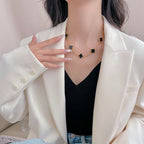 ??Loco?¡¥CLOVER 10 MOTIFS ONYX NECKLACE