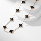 ??Loco?¡¥CLOVER 10 MOTIFS ONYX NECKLACE