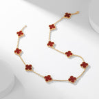 ??Loco?¡¥CLOVER 10 MOTIFS CARNELIAN NECKLACE