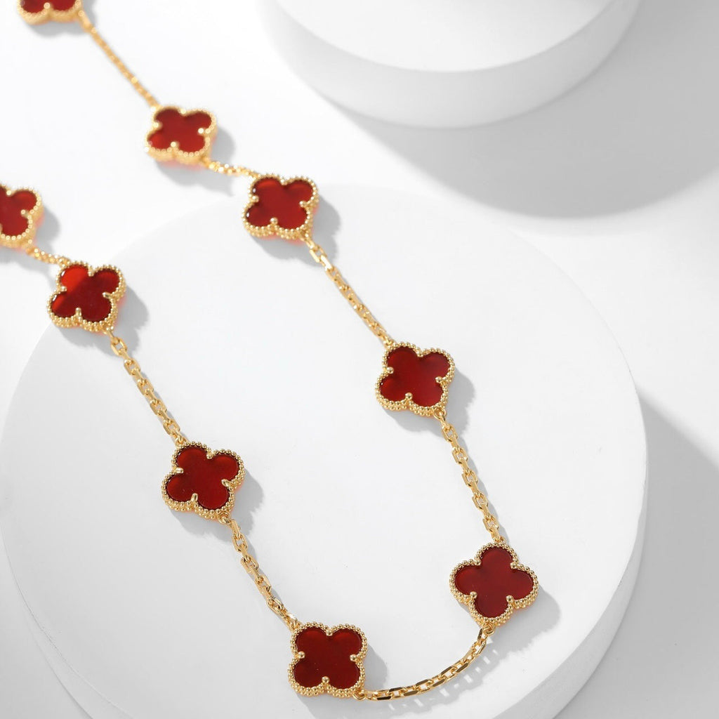??Loco?¡¥CLOVER 10 MOTIFS CARNELIAN NECKLACE
