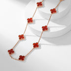 ??Loco?¡¥CLOVER 10 MOTIFS CARNELIAN NECKLACE