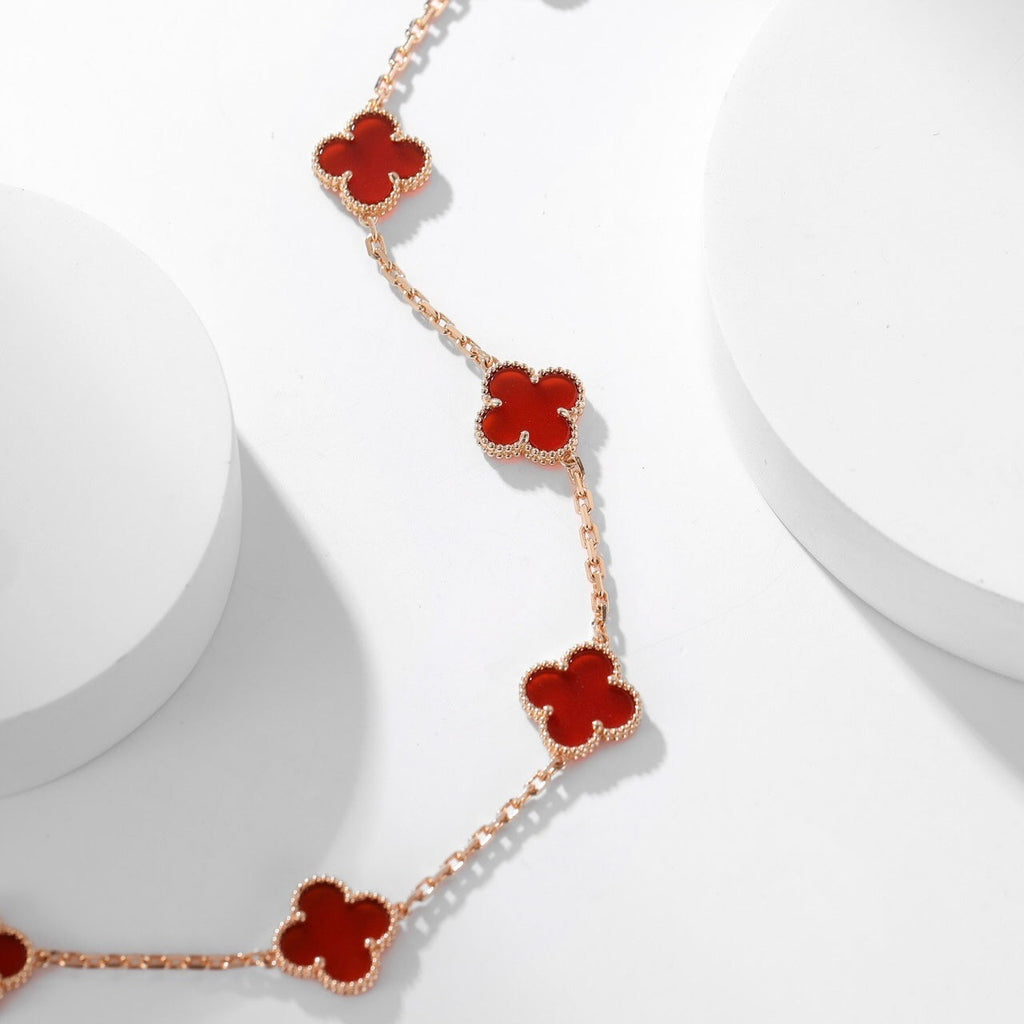 ??Loco?¡¥CLOVER 10 MOTIFS CARNELIAN NECKLACE