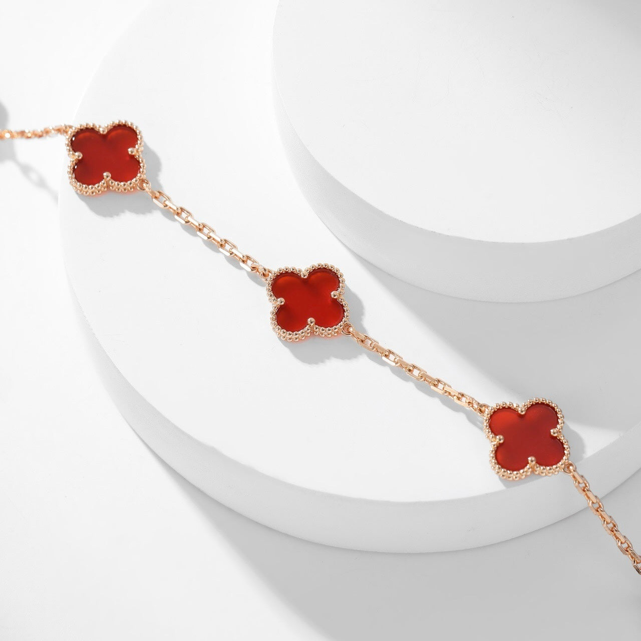 ??Loco?¡¥CLOVER 10 MOTIFS CARNELIAN NECKLACE