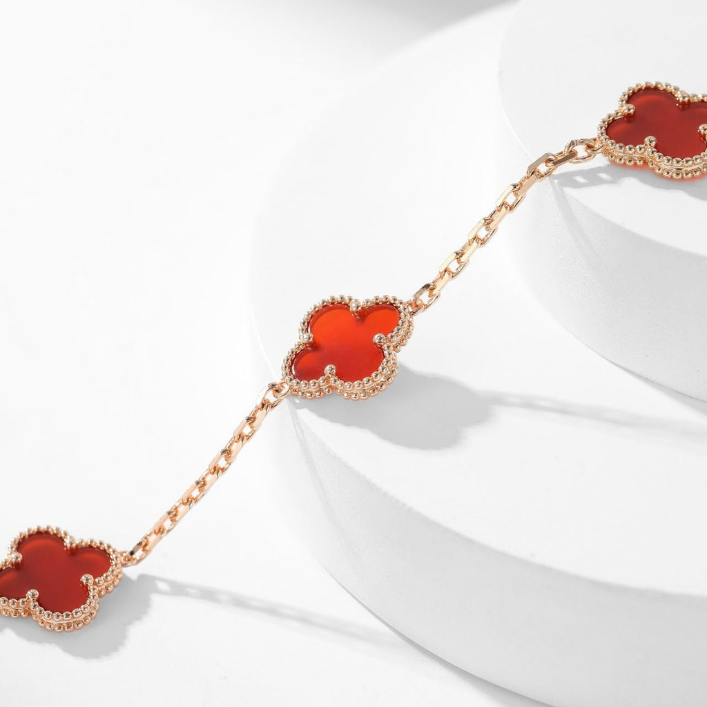 ??Loco?¡¥CLOVER 10 MOTIFS CARNELIAN NECKLACE