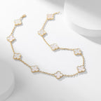 ??Loco?¡¥CLOVER 10 MOTIFS WHITE MOTHER OF PEARL NECKLACE