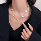 ??Loco?¡¥CLOVER 10 MOTIFS WHITE MOTHER OF PEARL NECKLACE