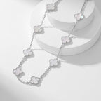 ??Loco?¡¥CLOVER 10 MOTIFS WHITE MOTHER OF PEARL NECKLACE