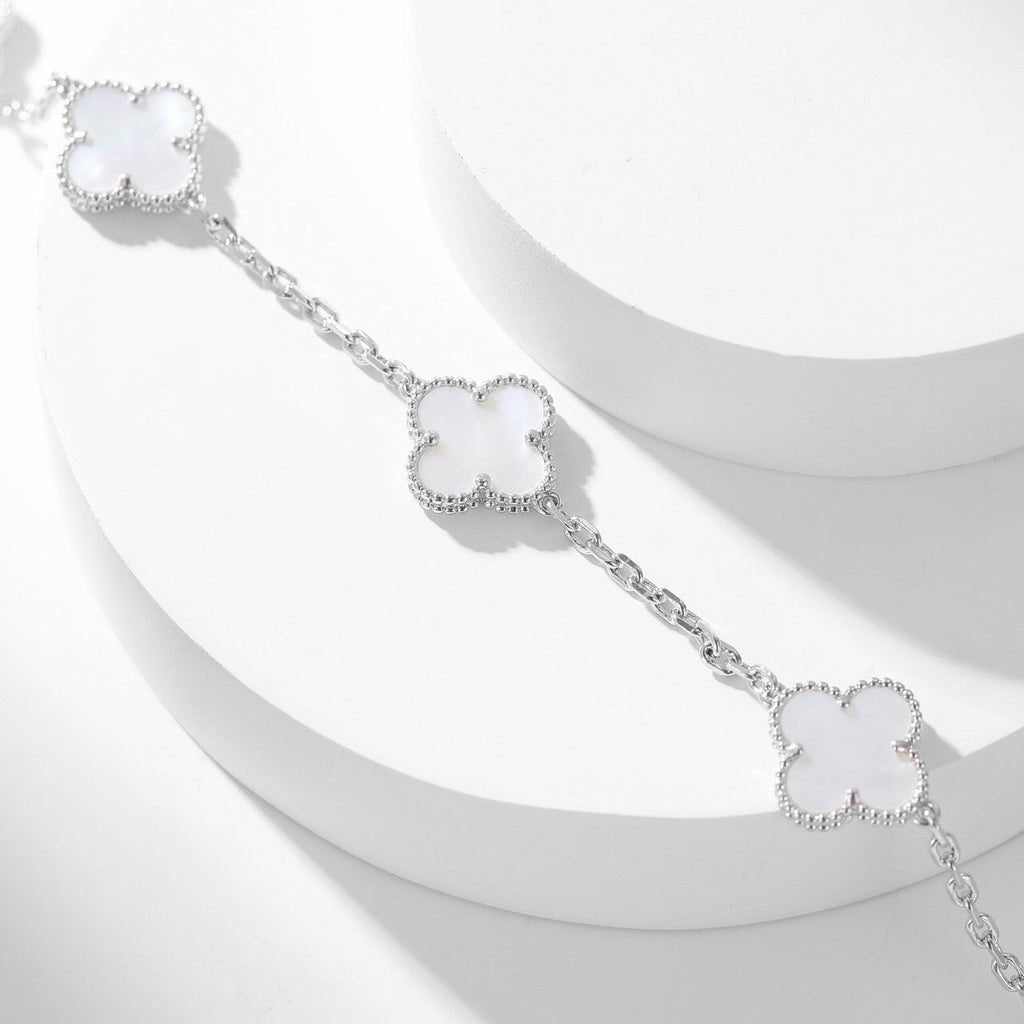 ??Loco?¡¥CLOVER 10 MOTIFS WHITE MOTHER OF PEARL NECKLACE