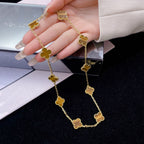 ??Loco?¡¥CLOVER 10 MOTIFS TIGER EYE NECKLACE