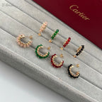 [Loco]NEW COLORED GEMSTONE COLLECTION SMALL HOOP EARRINGS