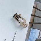 ??Loco?¡¥FORCE LARGE HORSESHOE BLACK WHITE DIAMOND BRACELET SILVER