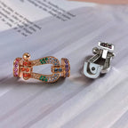 ??Loco?¡¥FORC LARGE HORSESHOE  COLORED DIAMOND BRACELET SILVER